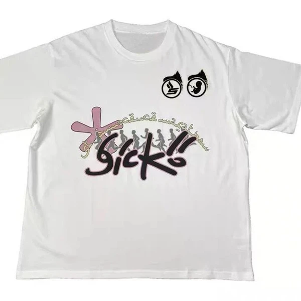 Sicko-男性と女性のためのTシャツ,ヒップホップのスワッグ,夏のスタイル,1:1,高品質,1993, 2024ss