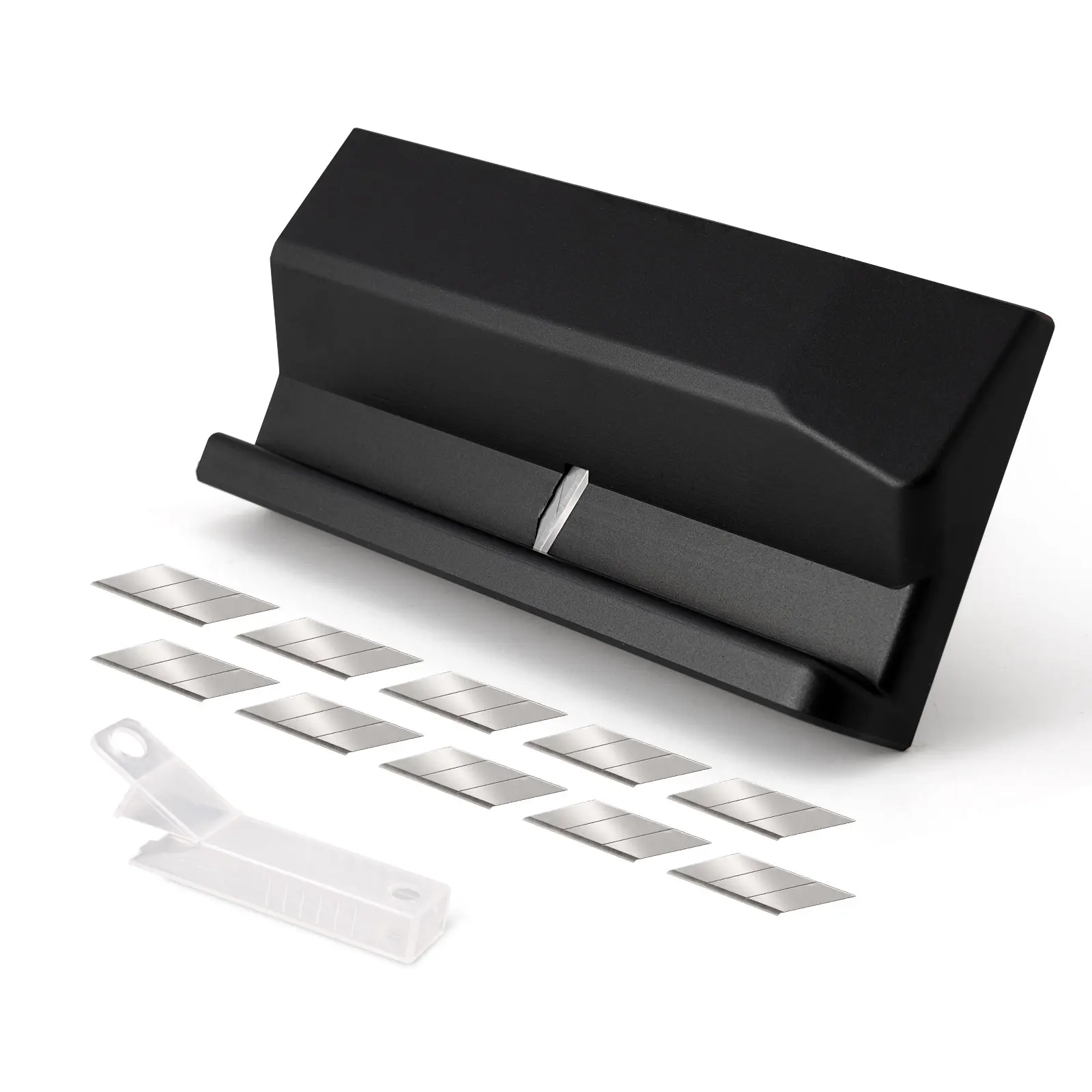 

FOSHIO алюминиевый резиновый скребок, точилка для лезвий с 5 шт., лезвие из углеродистой стали, автомобильная тонировка, оконная пленка, виниловая пленка, скребок для обрезки