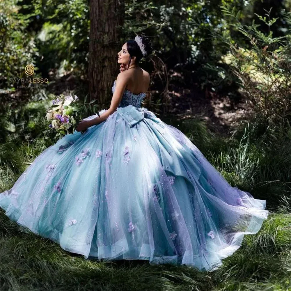 Элегантное милое платье Quinceanera, очаровательное вечернее платье с открытыми плечами, бальное платье с цветочным узором для девочек, милое платье 16, Vestidos