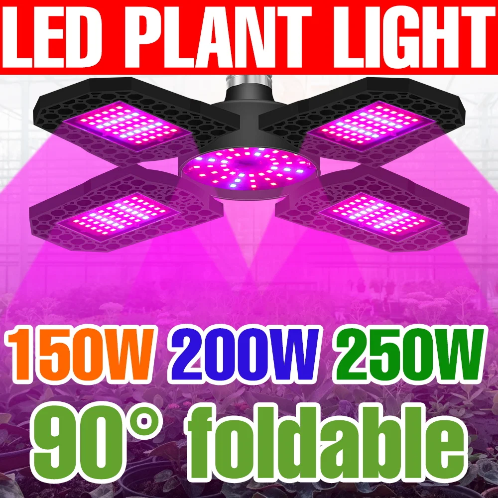 

250W Deformable LED Plant Grow Light Full Spectrum Hydroponics Fill Lamp Greenhouse Tent Vegs Fruits Flower Cultivation Lighting