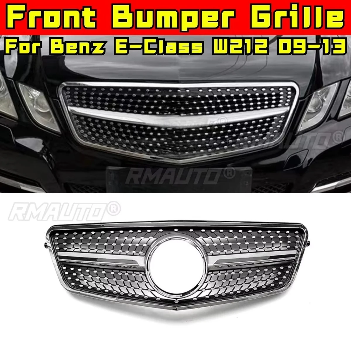 

Car Bumper Grill Decorative Strips Racing Grille Body Kit Front Bumper Grill For Mercedes Benz E-Class W212 2009-2013 Exterior