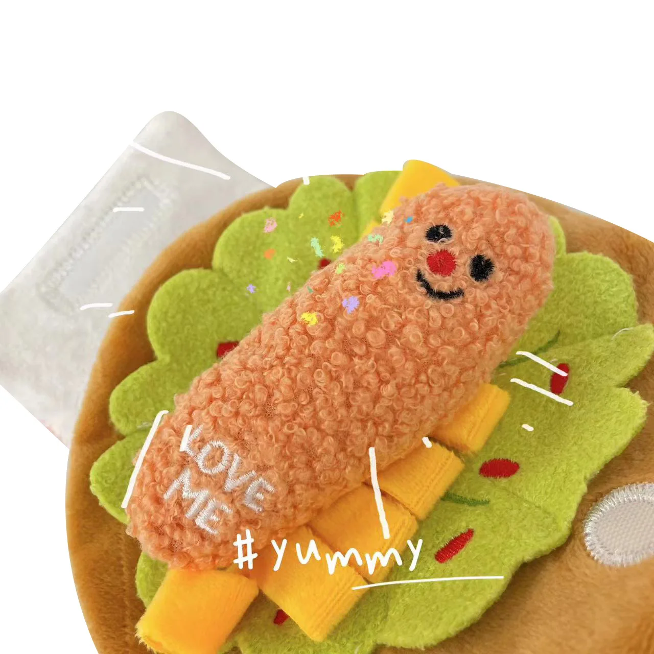 Ins Cute Hidden Food Smell Toy Cake Pet Dog Voice Plush Toy Pet Cute Vegetable Hidden Food Toys Pomerian Dog Accessories