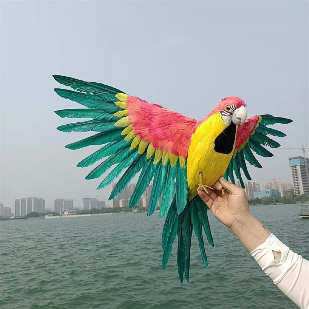 big real life colorful parrot model foam&feather wings bird handicraft decoration gift 42x60cm