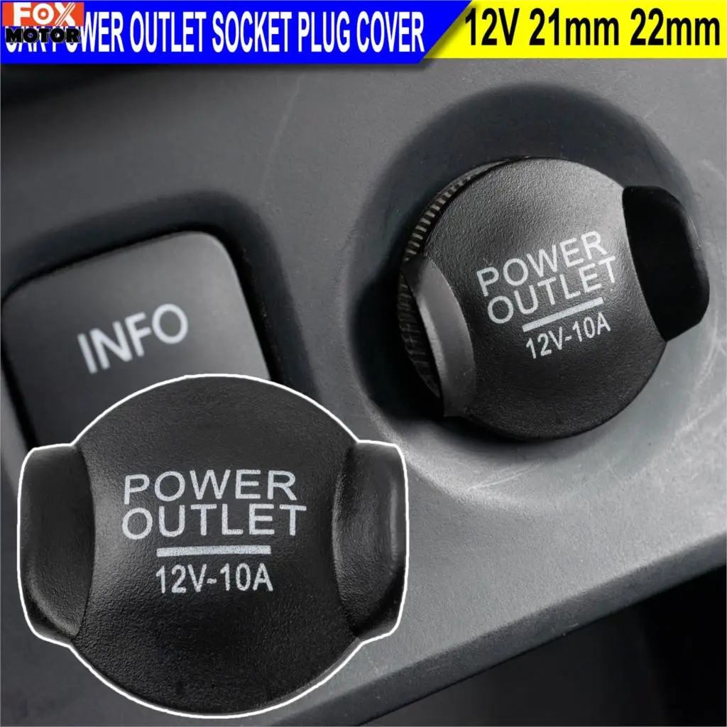 1pcs Cigarette Outlet Power Socket Plug Lighter 12V 21mm 22mm Cover Car Accessories Styling Universal Auto Cap