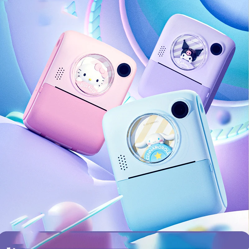 

Sanrios Kawaii Hello Kittys Kuromi Cinnamoroll Kids Print Digital Camera High List Reverse Dual Lens Photography Camera Toy