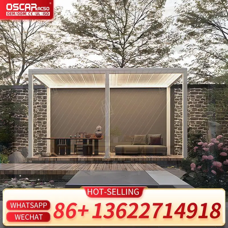 

Garden Backyard Electric Adjustable Sunshade Bioclimatic Covers for Outdoor Patio Poolside Pergola