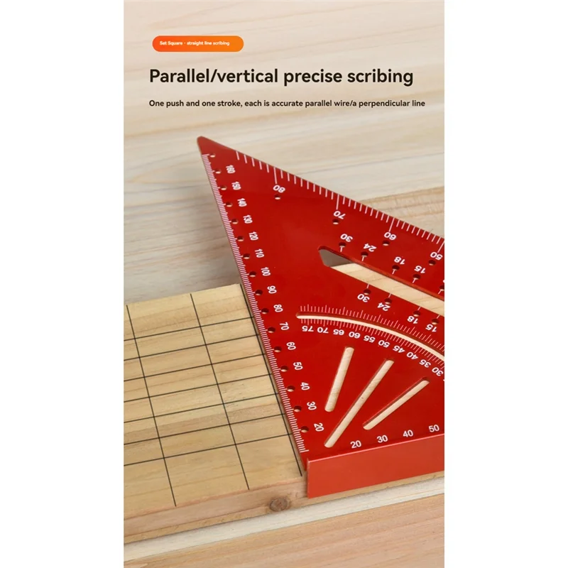 

Woodworking Triangle Ruler Aluminum Alloy Woodworking Special Right Angle Ruler 7Inch Metric 90 Degree Angle Ruler-ABLI