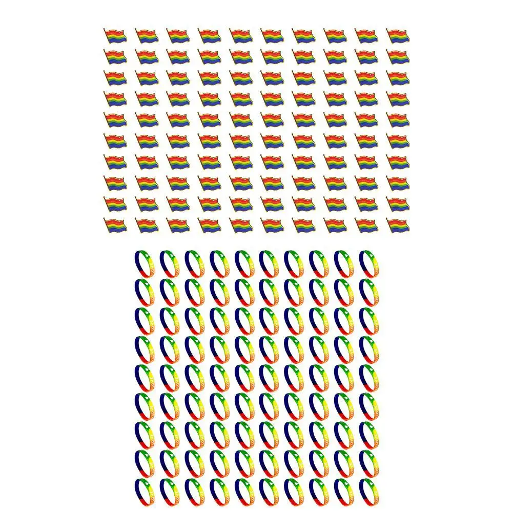 

100, радужные аксессуары и 100, силиконовые браслеты, радужные булавки, брошь для геев, блестящие радужные знаки