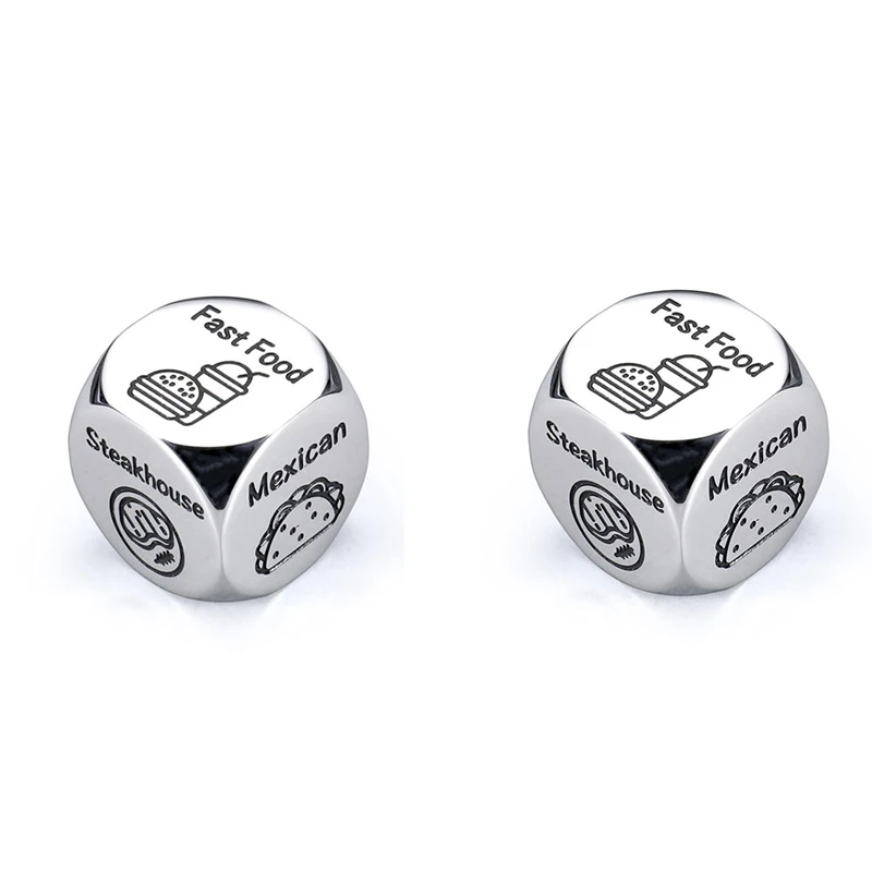 

Food Decision Dice Decider For Couple Boyfriend Girlfriend Husband Wife Date Night Dice Gifts For Him Her Easy To Use Silver