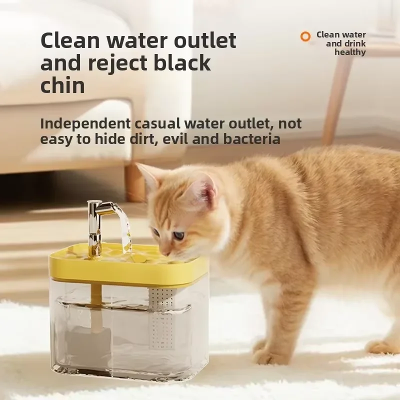 Cat Water Fountain Auto Filter Transparent Cat Drinker USB Anti-Dry Burning Recirculate Filtering Water Dispenser with Pump