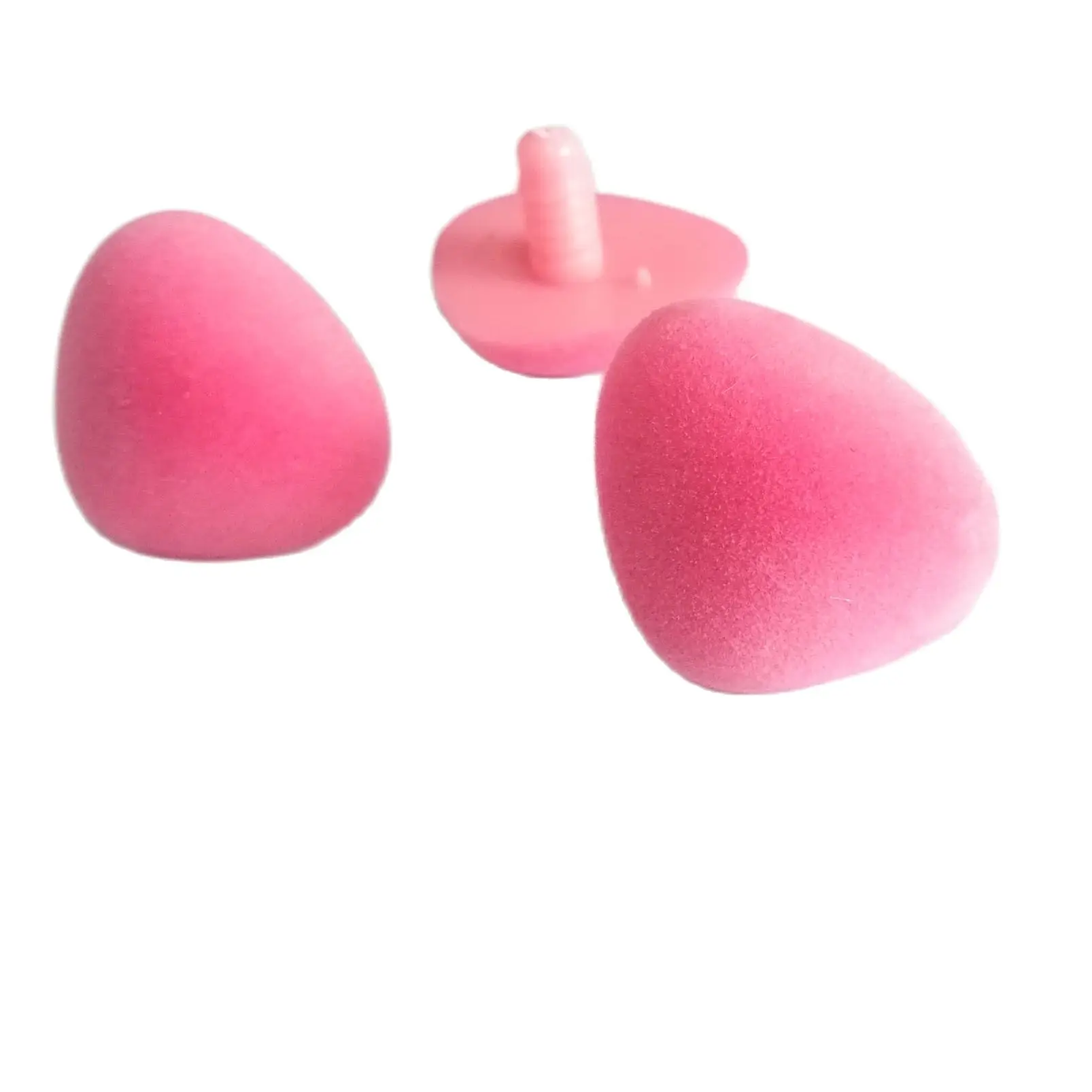 10pcs  37mm pink  flocking  Triangular safety toy nose & washer for diy doll findings--size option