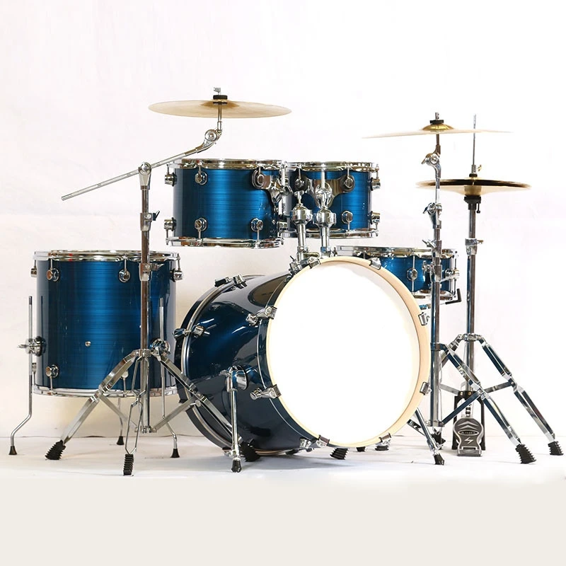 Percussion Instrument High End Drum Kit Professional 5 Drum 2 3 4 Cymbals Durable Drum Set