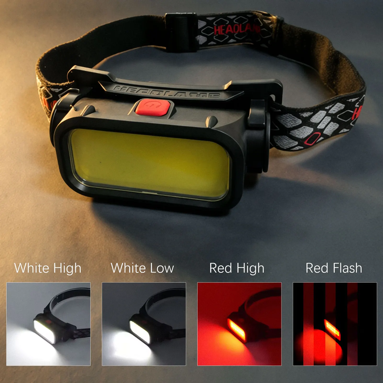 Powerful COB LED Headlamp USB Rechargeable 4 Modes Lighting Head Flashlight With 18650 Built in Battery Camping Fishing Lantern