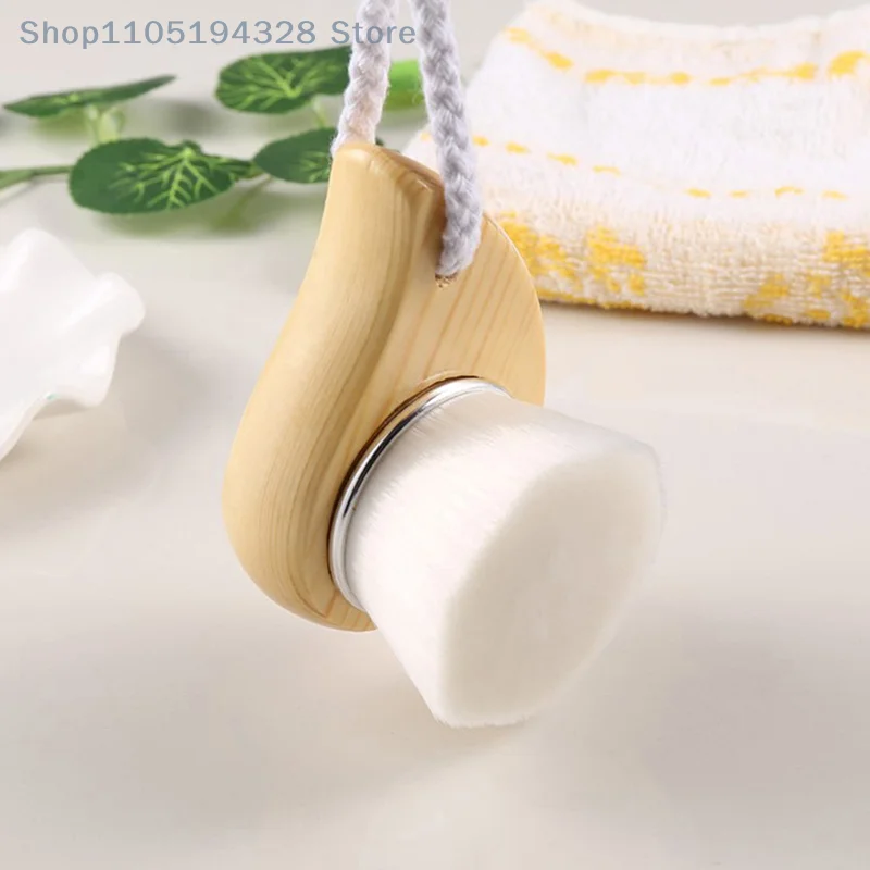 [MP] Drewniana szczoteczka do oczyszczania twarzy z miękkim włosiem do głębokiego usuwania zaskórników i delikatnego złuszczania