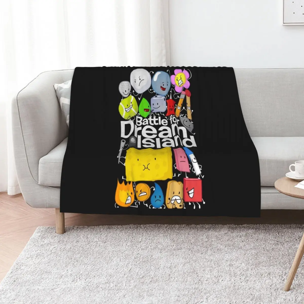 

BFDI Poster Black Relaxed Fit Throw Blanket Travel Size Cozy Blanket for Plane Train