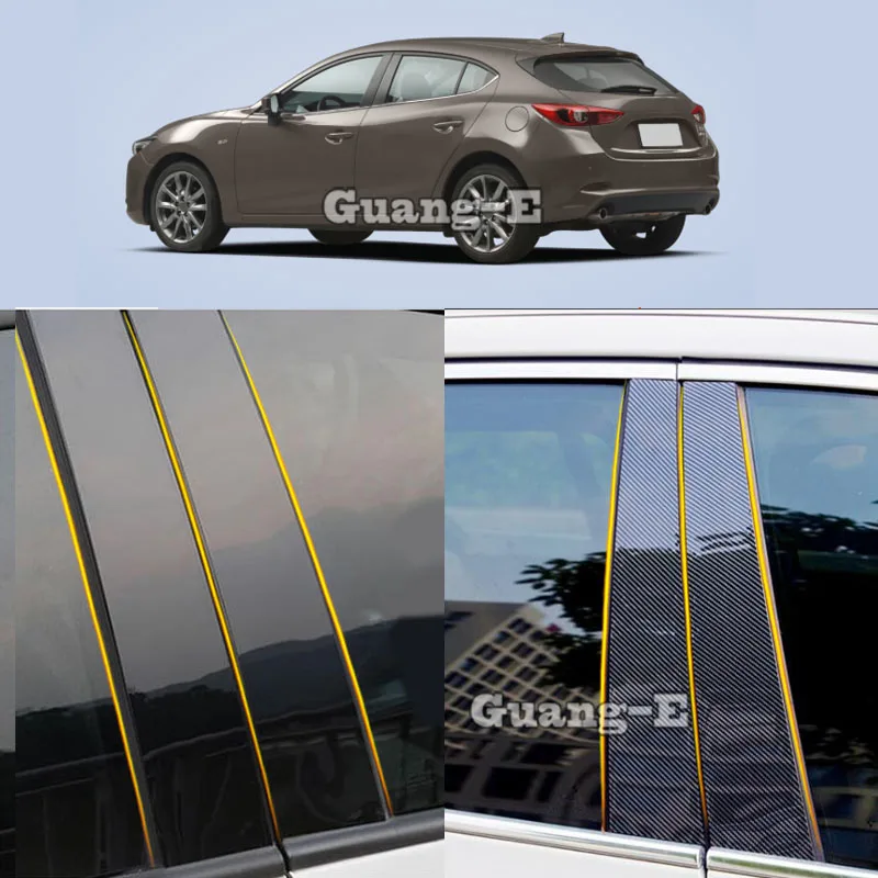 

Car PC Material Pillar Post Cover Door Trim Window Molding Sticker 10pcs For Mazda 3 Mazda3 Axela 2014 2015 2016 2017 2018 2019
