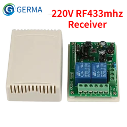 GERMA-Interruptor de Control remoto inalámbrico Universal, receptor de relé, AC 433 V, 250V, 110V, 2 canales, 220 Mhz