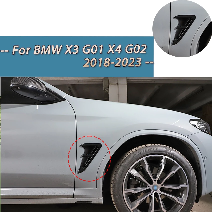 

Для BMW X3 G01 X4 G02 2018-2023 ABS черный/серебристый/карбоновый вид 2 шт. Автомобильные Боковые крылья вентиляционные декоративные наклейки автостайлинг