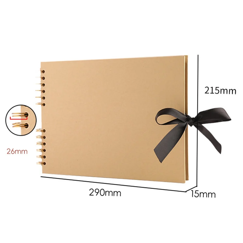 Photo Albums 80 Black Pages Memory Books A4 Craft Paper DIY Scrapbooking Picture Birthday Childrens Gift-POS