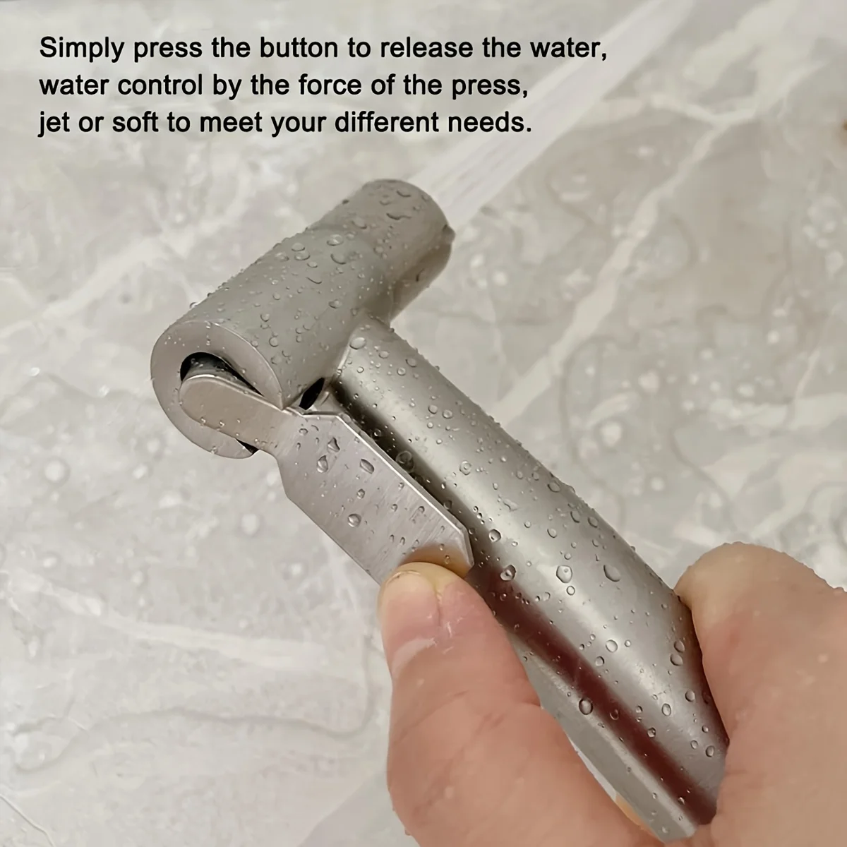 

1 classic handheld bathtub nozzle, adjustable water pressure, wall mounted design, made of brushed stainless steel material