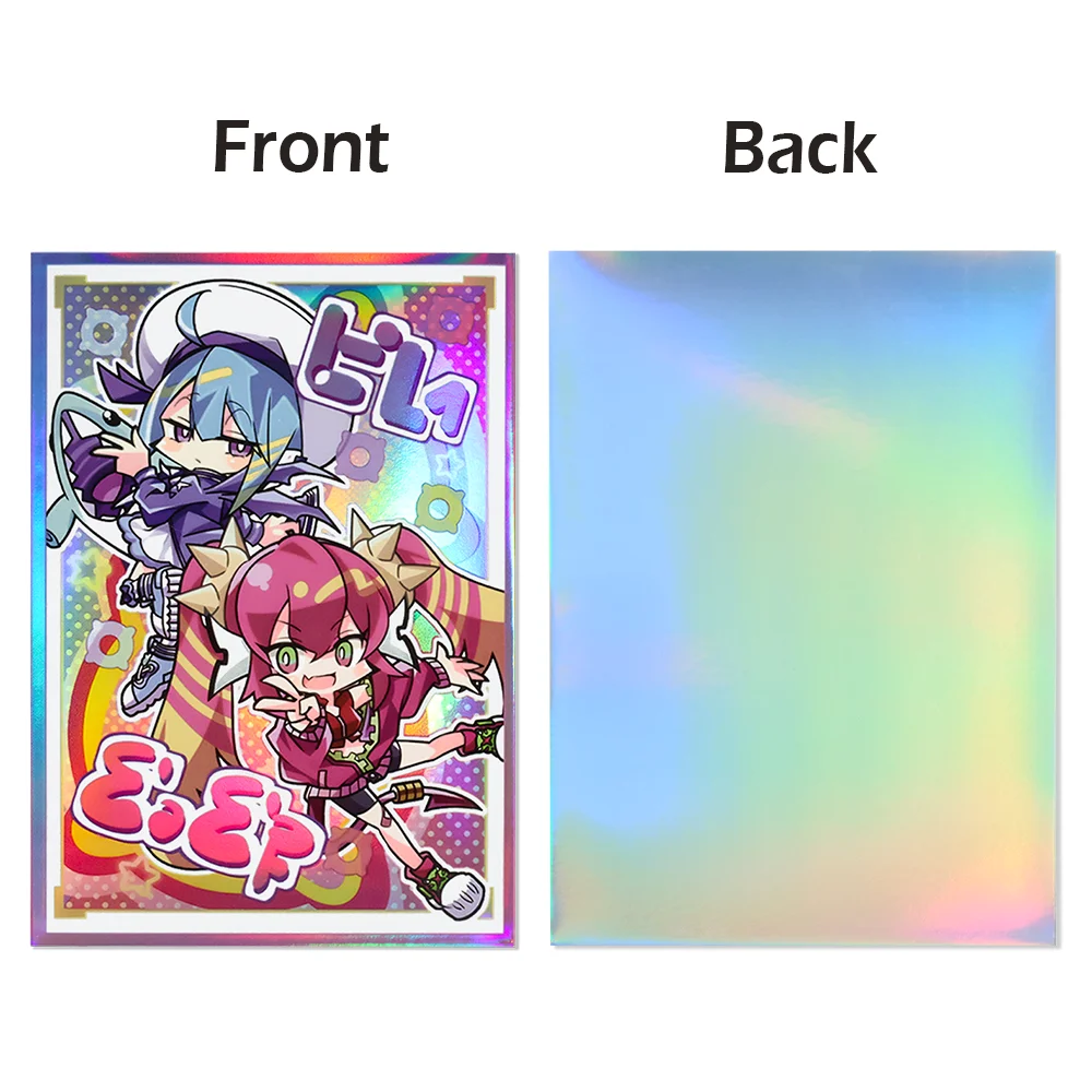62×89mm 100PCS 홀로그램 만화 아트 애니메이션 카드 슬리브 YGO/TCG 탑 로딩 만화 데크 쉴드(라이브 트윈)
