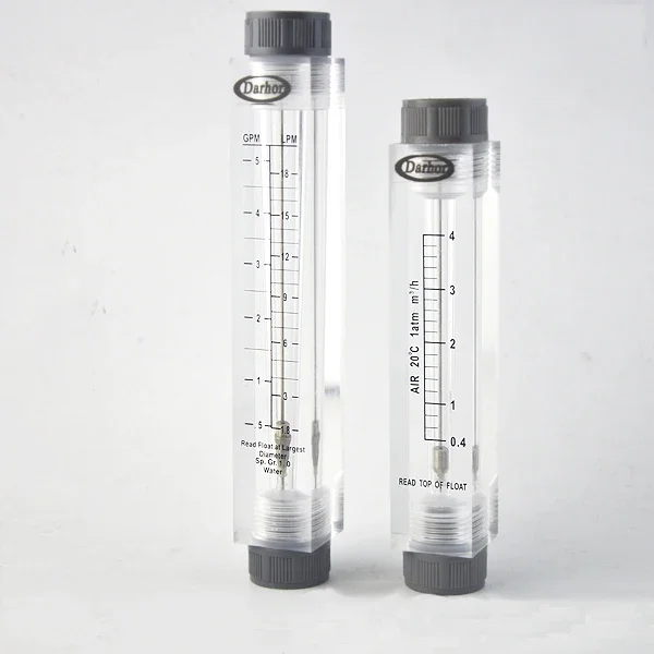 Darhor DFG series acrylic inline flow meter for water rotameter GPM LPM air flowmeter