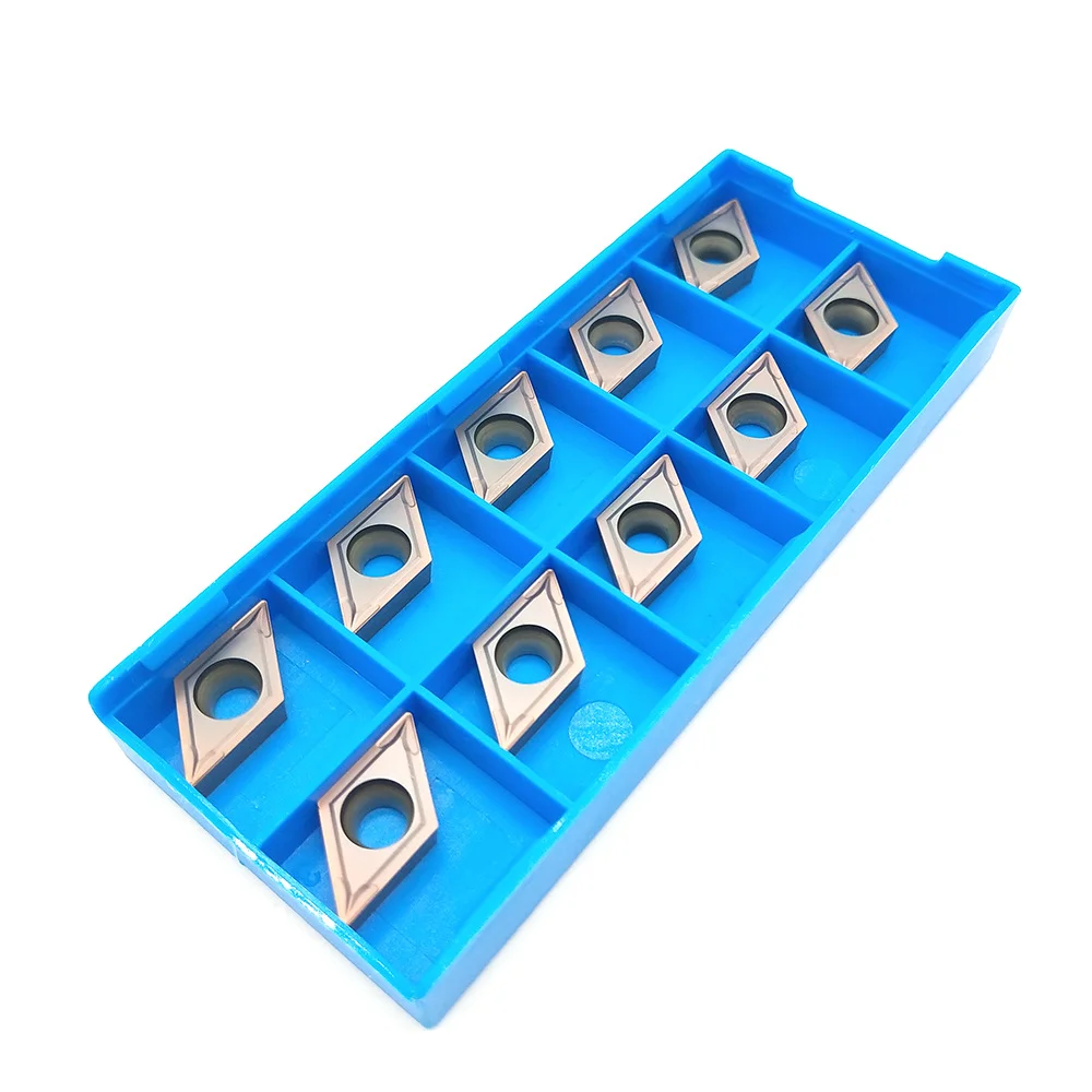 

10pcs Carbide Turning Inserts DCMT11T304 UE6020 for Indexable Lathe Turning Tool Holder CNC Lathe Replacement Cutters