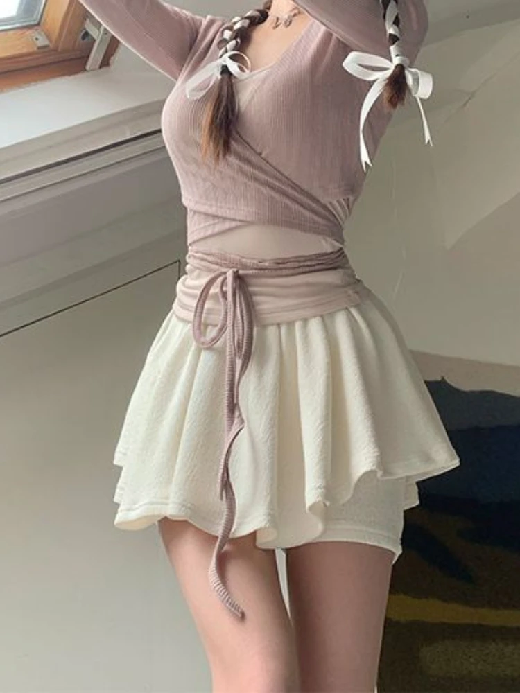 White Sweet Elegant Party Dance Skirt Women Summer France Casual Fairy Mini Skirt Women High waist Korean Style Skirt 2023 New