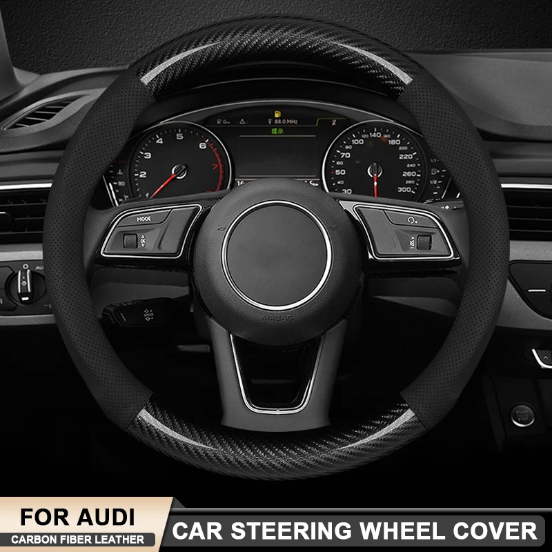 

Carbon Fiber Leather Car Steering Wheel Cover For Audi A1 A3 A4 A5 A6 A7 A8 S3 S4 S5 S6 S7 RS3 RS5 RS6 Q2 Q3 Q4 Q5 Q7 Q8 TT TTRS