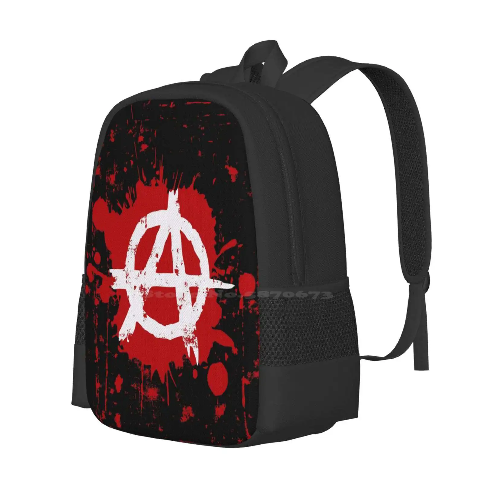 Anarchy Pattern Design Bagpack School Bags Anarchy Punks And Roll Rebellion Gothic Blood Squat