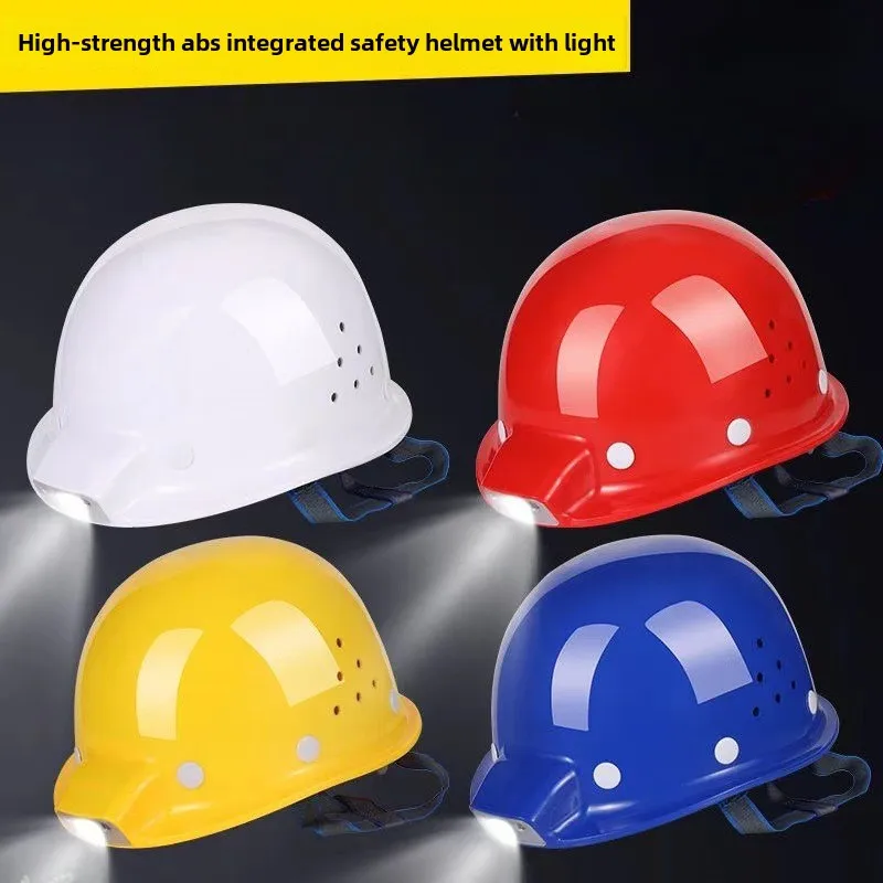 Construction Safety Helmet with Inductive LED Headlight Integrated Headlamp Helmet ABS Site Work Helmet