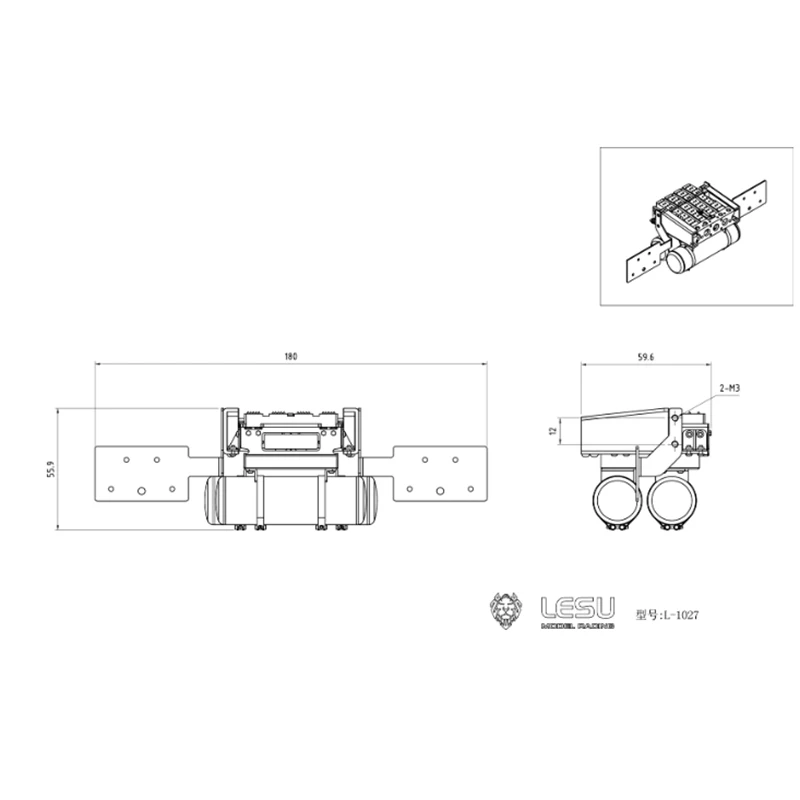 RC 1/14 LESU Battery Box Fuel Tank Taillight Set for Tamiya Hydraulic Excavator Loader Dump Truck for SCANIA Trailer DIY Parts