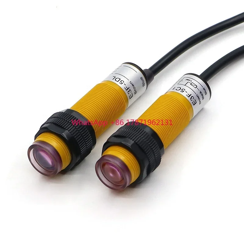 M18 E3F-5C2,5DL through beam photoelectric sensor best price from china manufacturer