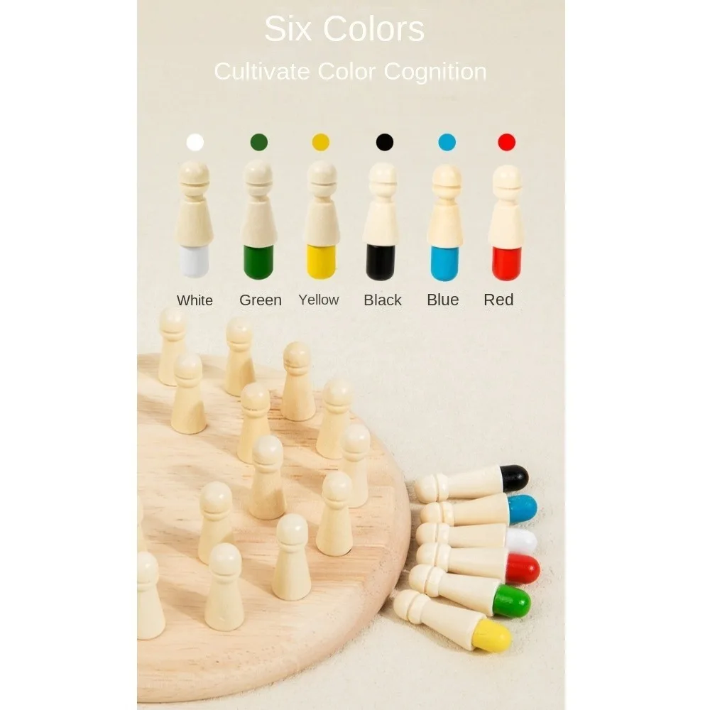 

Fun Wooden Memory Match Stick Chess Game Concentration Training Early Education Color Memory Chess Game For Children
