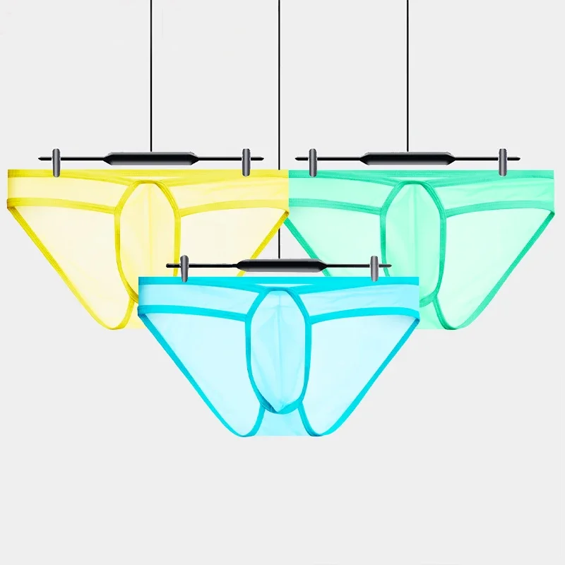 Slip da uomo Intimo Sexy Trasparente Quick Dry Bikini Mutande Traspirante Morbido Basso Wasit U Convesso Mutandine da uomo Sissy Cueca