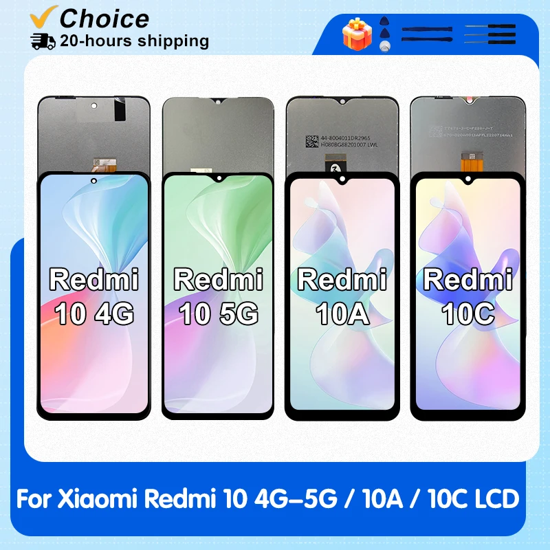 Für Xiaomi Redmi 10 4G 5G LCD 21061119DG Display Touchscreen Für Xiaomi Redmi 10A 10C 220233L2C 220333QAG Display Ersatzteile