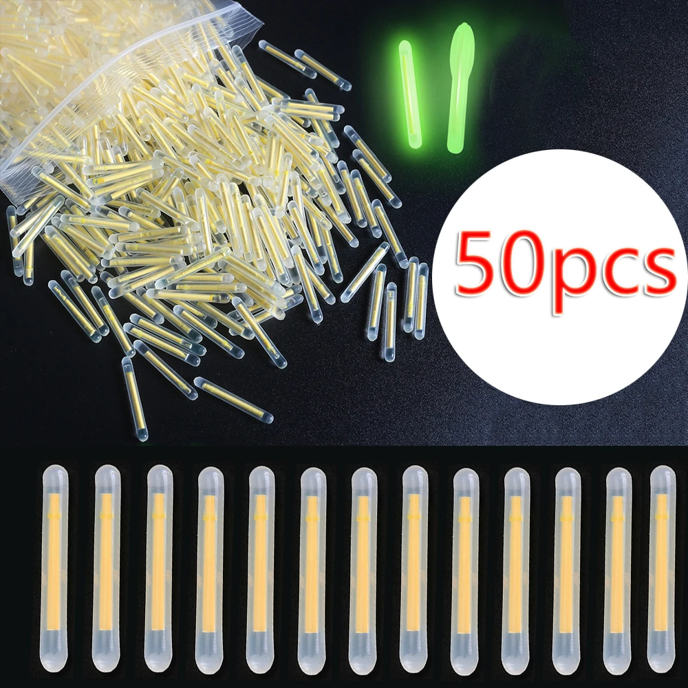 

50pcs 4.0-4.5mm Fishing Float Light Stick Fluorescent Lightstick LED Fluorescent Dark Glow Sticks Fishing Float Tackle Accessory