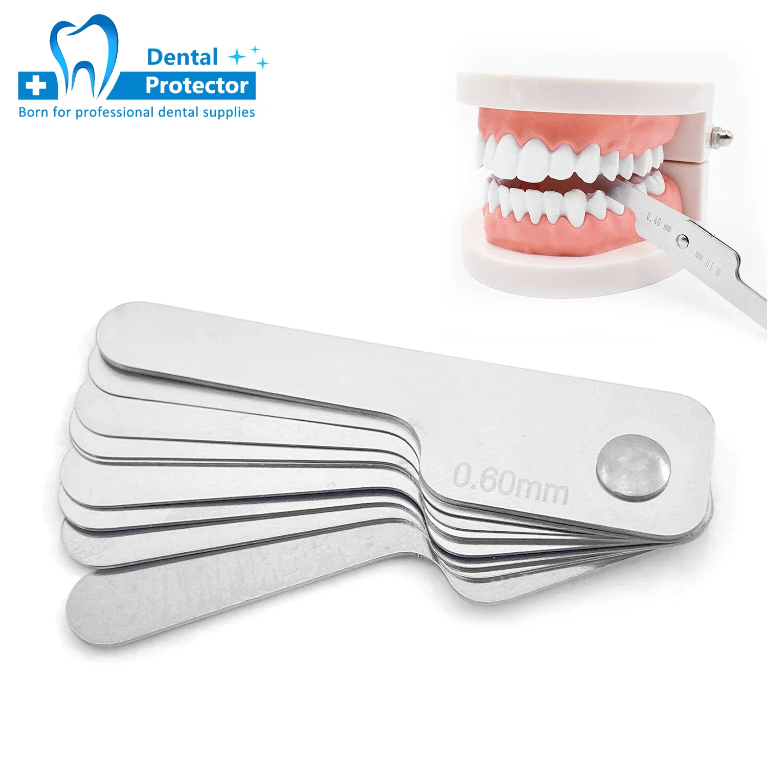 Dental Interproximal Measuring Ruler Measure Tooth Gap Stainless Steel Reciprocating IPR System Orthodontic Treatment 0.1-0.5mm