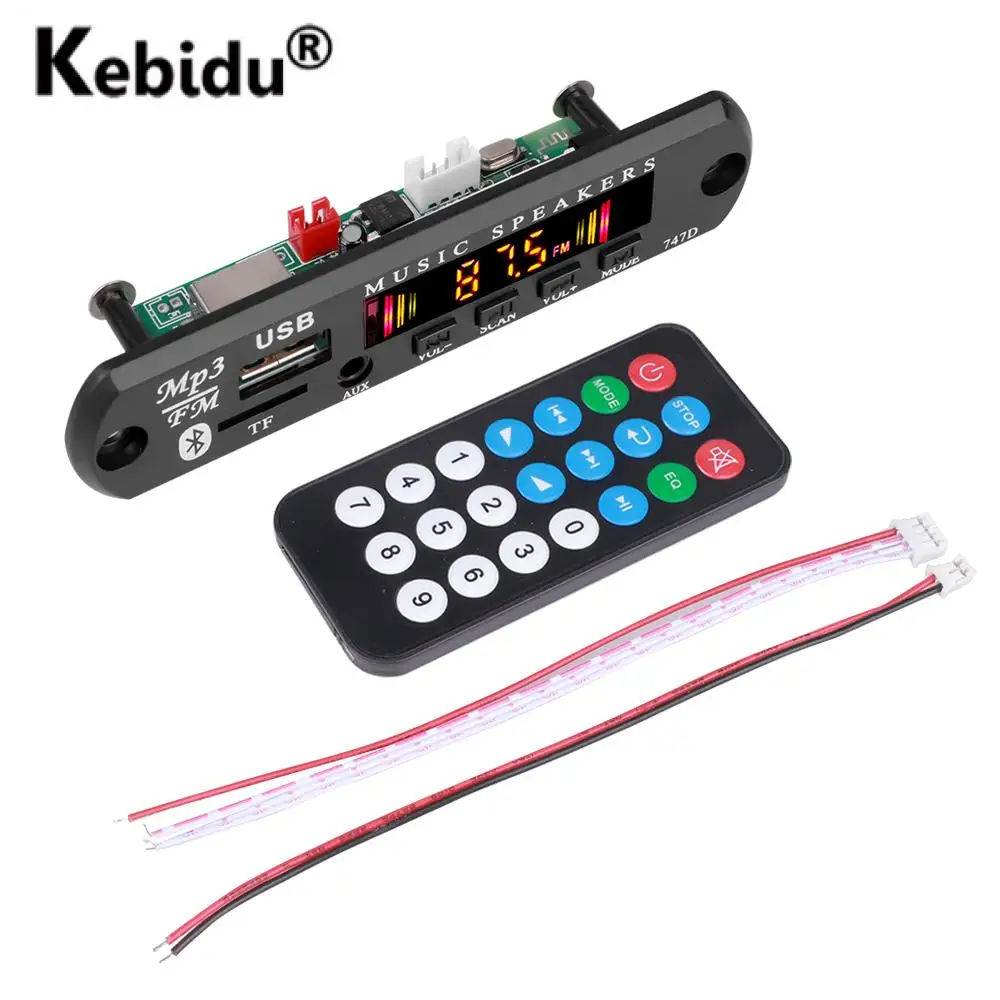9V-12V MP3 WMA Decoder Board Car Audio USB TF FM Radio Module schermo a colori Wireless Bluetooth 5.0 lettore MP3 con telecomando