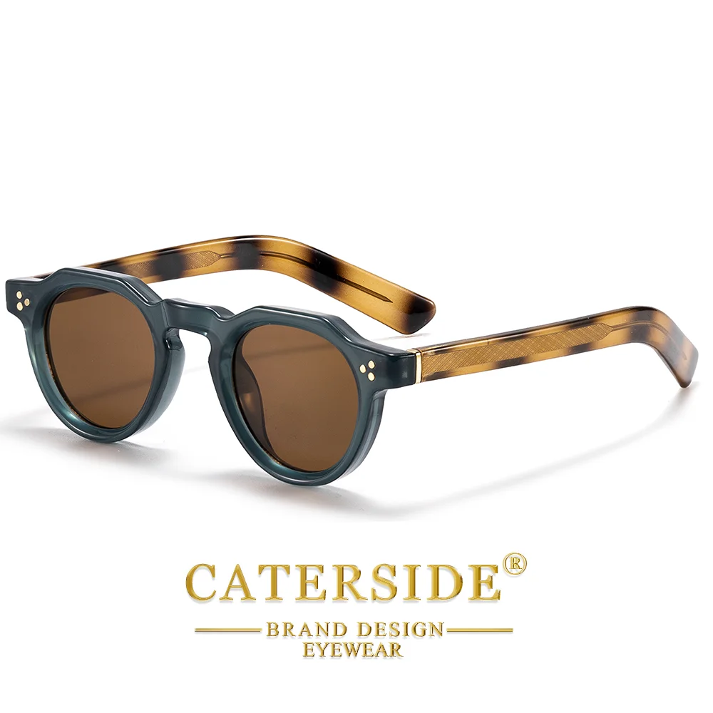 CATERSIDE Modische Runde Sonnenbrille für Damen und Herren, UV400-Schutz, kleiner Rahmen, Retro-Outdoor-Sonnenbrille zum Autofahren und Wandern – Detail 13
