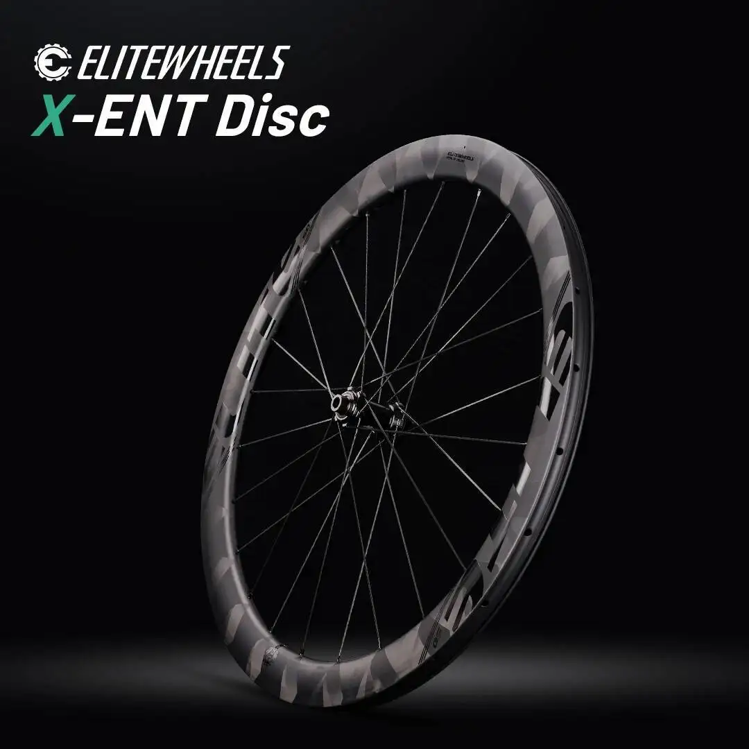 

ELITEWHEELS ENT X WEAVE Carbon Wheelset Cycling Rims Center Lock Or 6 Bolt Lock Hub Road Disc Brake Wheels Tubeless Compatible
