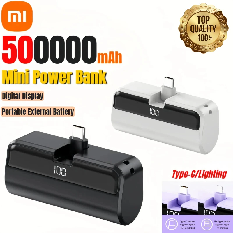 Xiaomi-Banco de energĂa de cápsula de 500000mAh, Mini baterĂa externa portátil de gran capacidad con carga sĂşper rápida para iPhone, Huawei y Samsung