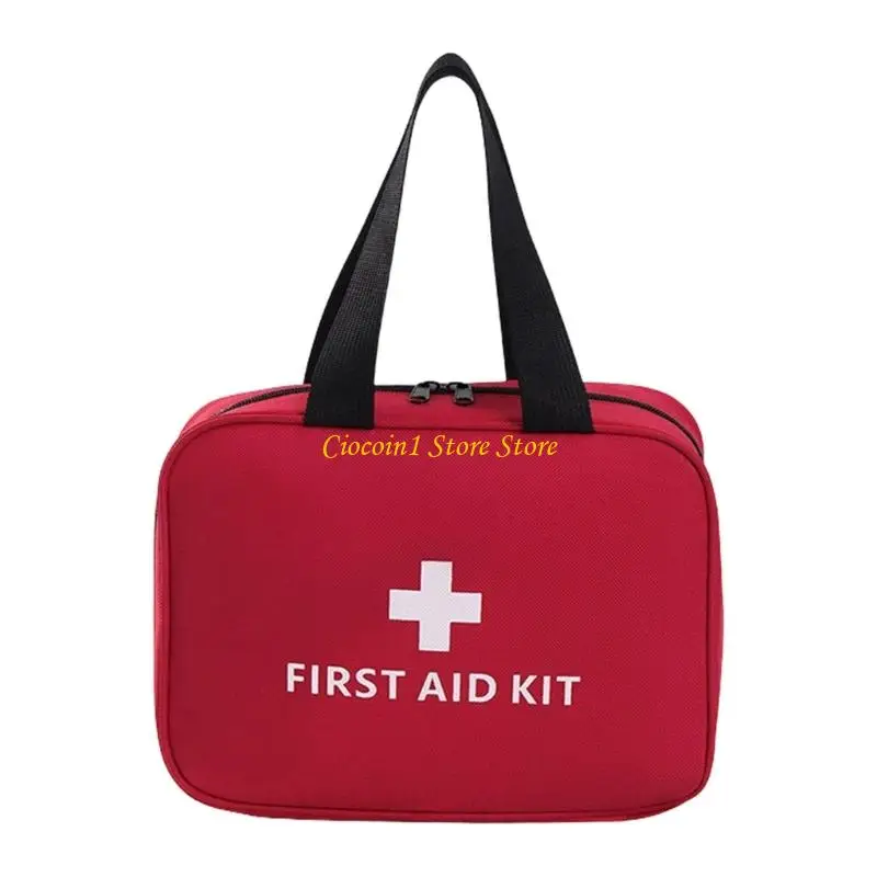 A3PC Bright Red Emergency Bag with Multiple Pockets Waterproof Portable Strong Storage Bag for Home Car Quick Access