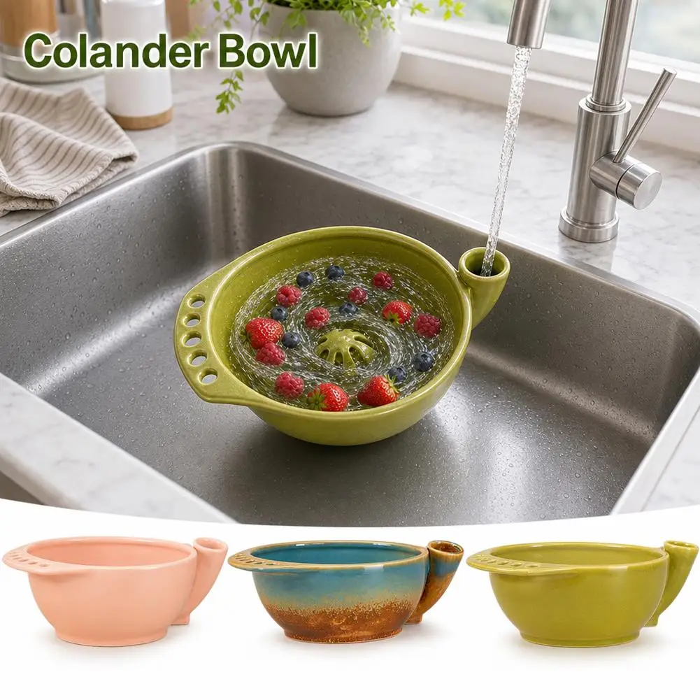  Self Spinning Berry Washer Vortex Fruit Cleaning Bowl Strawberry Blueberry Washing Drainer Kitchen Colander Swirl Design Tool - view 6