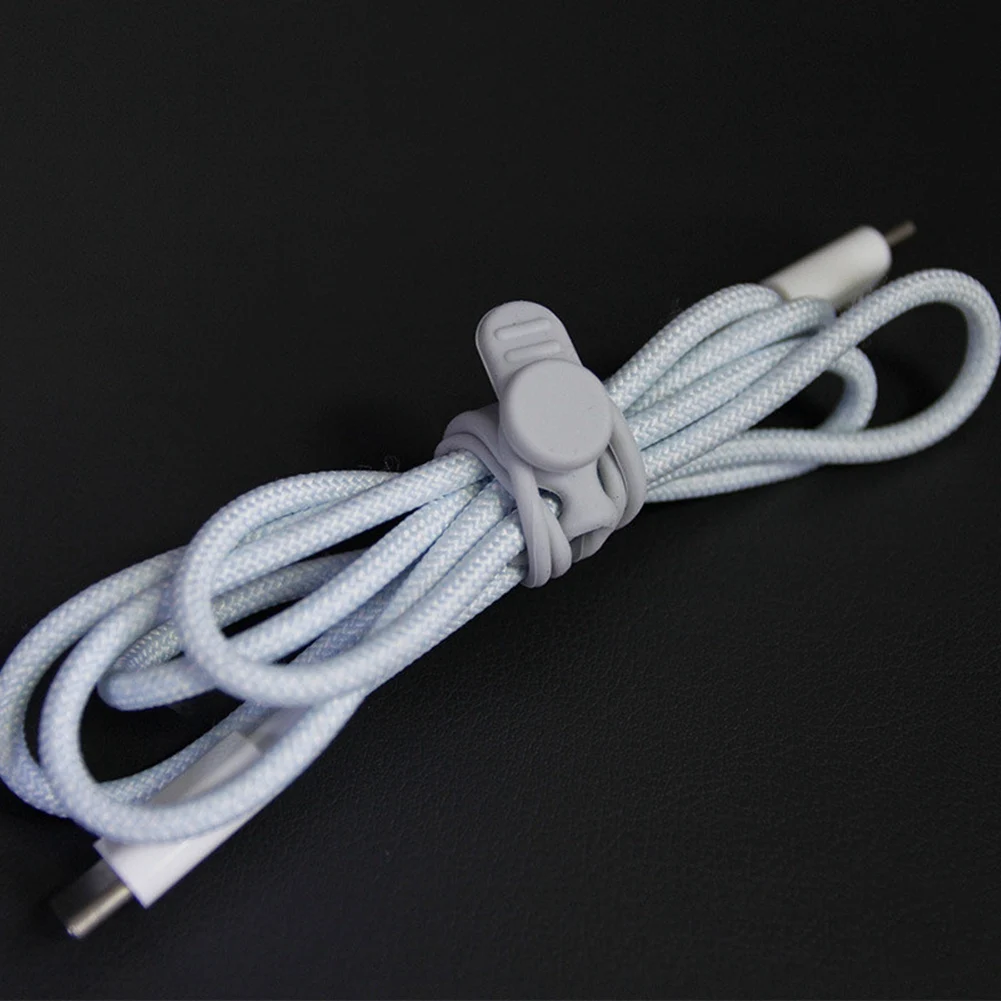 ABPP-40Pcs correas de silicona organizador de cables para auriculares, Audio, bridas de sujeción reutilizables para organizar cables