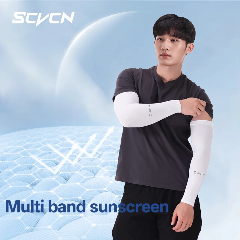 SCVCN جديد المشي لمسافات طويلة الصيد الجري Bikinglce CoverCooling النسيج كم الرجال النساء في الهواء الطلق الدراجات UPF50 + أكمام الحماية من الشمس