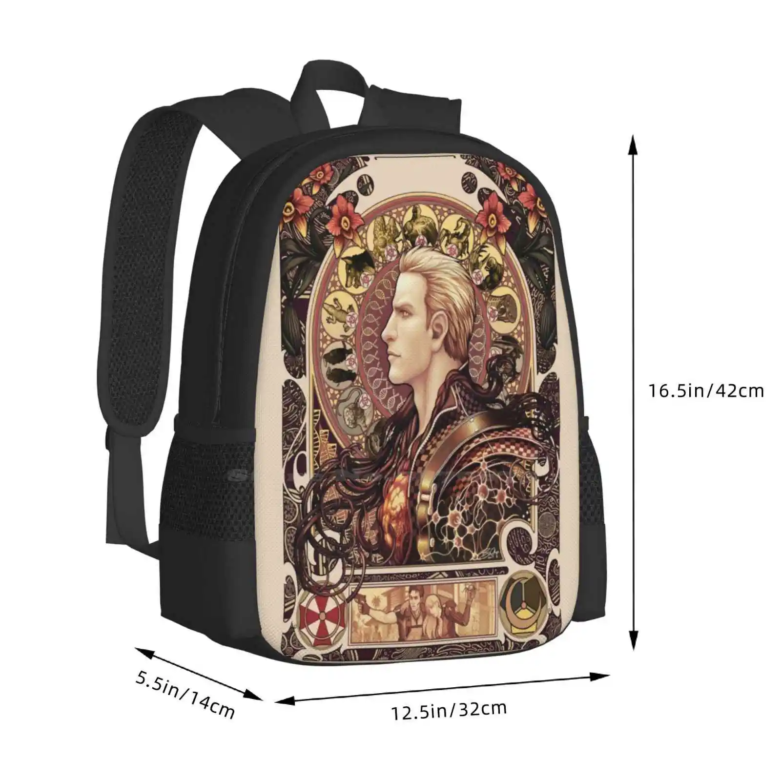 Biohazard Zodiac Schult aschen Reise Laptop Rucksack Zusammensetzung Studie Meister Alphonse Mucha Nouveau Albert Wesker Chris