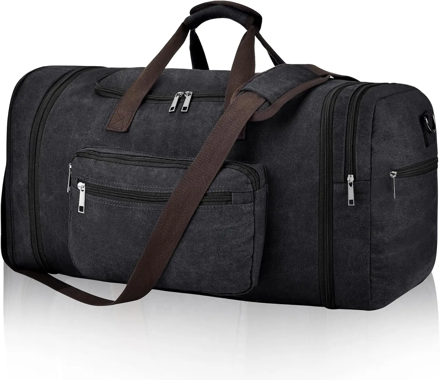 

Расширяемая мужская спортивная сумка объемом 60 л, большая парусиновая дорожная спортивная сумка Weekender, черная