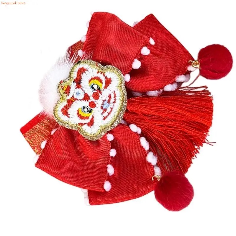 Q5WE Chinese Dragon Year Hair Clip for Girl Festival Hanfu Costume Hair Pin PonytailHolder Spring Festival Hair Accessories view 3
