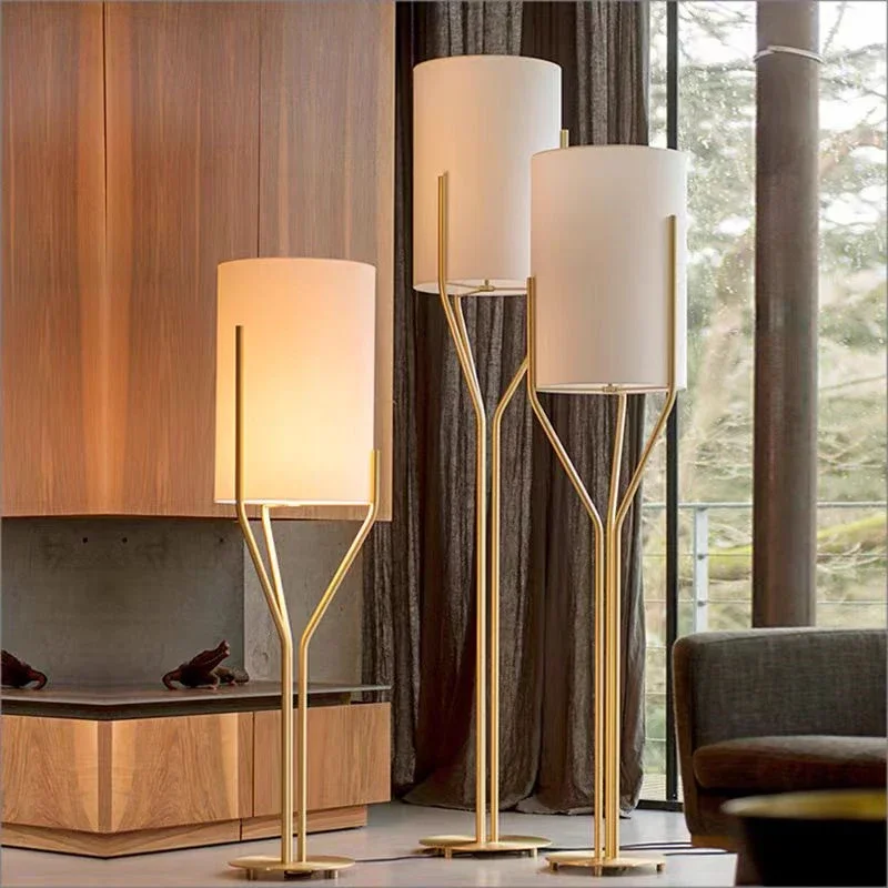 

Arborescence Floor Lamp Simple Led fabric lampshade Vertical Lamps for reading Creative vintage bedroom sofa Side Office Light